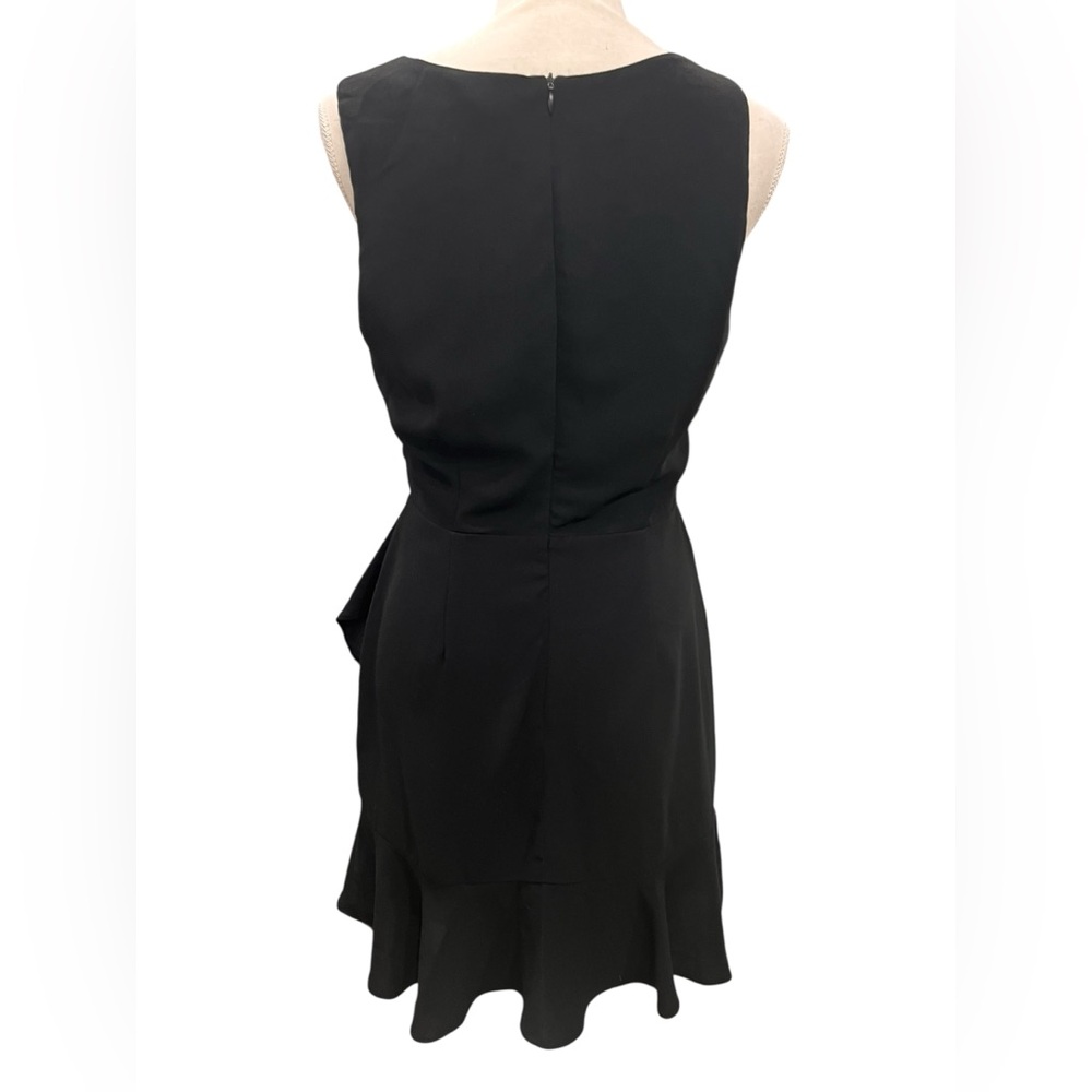 Everly Black Sleeveless Ruffle Hem Cocktail Dress Size Medium - Picture 3 of 7